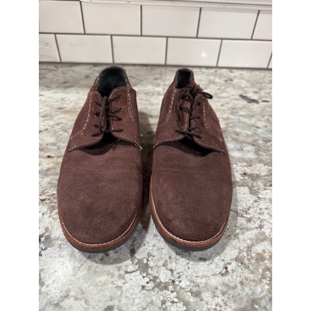 Ben Sherman Mens Brown Suede Derby Lace Up Oxford Shoes Size 11